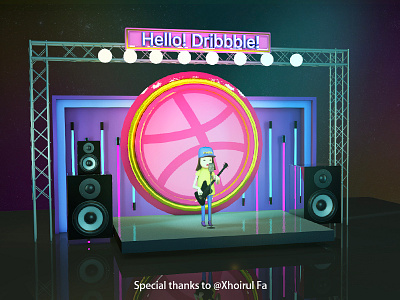 Hello Dribbble c4d dribbble. hello stage