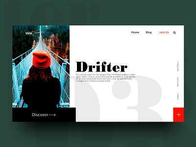 Run and Dream clean interface landing minimal mondrianizm nature photography typography ui ux web design