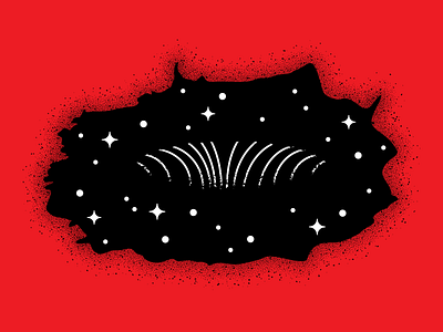 The Black Hole black blackhole deepspace red space stipple