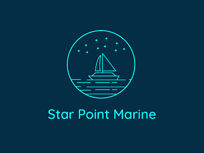 Daily logo challenge 23/50 - Boat logo boat clean dailylogo dailylogochallenge logo marinelogo ocean ship simple star point marine vector water