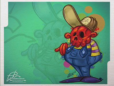 Calquito Crw aladecuervo calawuito cartooning clipstudio esqueleto humorous photoshop skull wacom