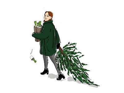 Christmas self portrait illustration illustrator