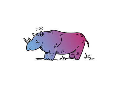 Rhino 2d animal colors degraded illustrator rhino vector