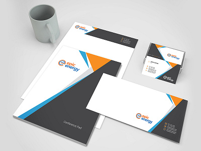 Epic Energy Stationary branding business card corporate identity envelope stationary