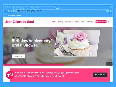 Website Design for Just Cakes by Soni design