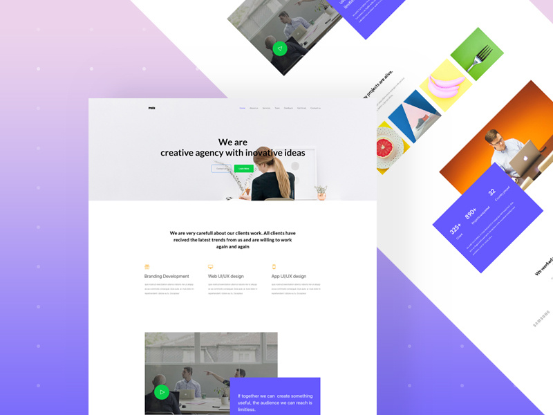 Design agency landing page by Ibrahim Emran on Dribbble