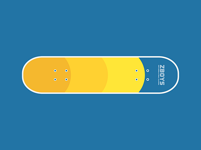 ZBoys Skateboard Design badge clean icon red skateboard sun surf vector zboys