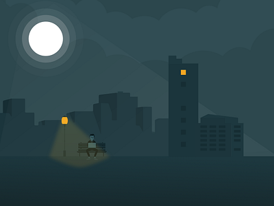 Mid Night Work 2d design designer developer flat design midnight