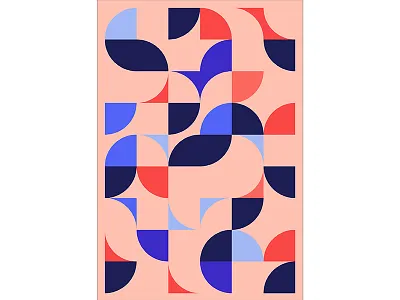 Geometric Poster Series 5, Poster 5 abstract blue circle colorful geometry graphic design illustration modern playful poster print design red