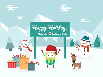 Happy Holidays :) 2d design coolbeans coolbeans studio flat design snow