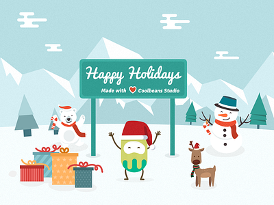 Happy Holidays :) 2d design coolbeans coolbeans studio flat design snow