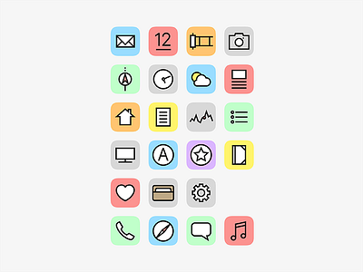 iPhone Home Screen Icons app apple home screen icons ios iphone minimal ui design