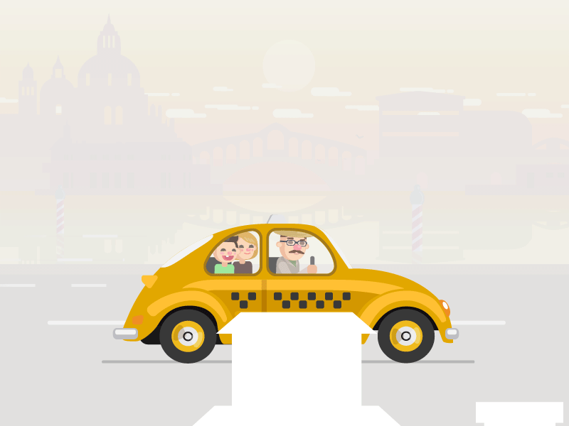 Taxi animation car explainer gif taxi