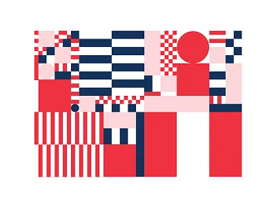 Japan x USA flatdesign geometric illustration polsola vector