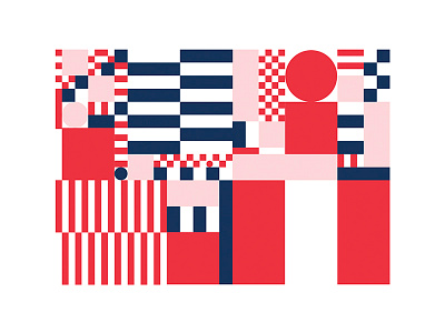 Japan x USA flatdesign geometric illustration polsola vector