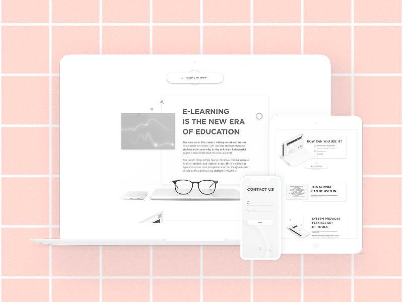 E-Learning CRM crm landing learning pink ui violet webdesign website