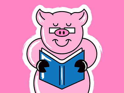 Pig Out...On Books! book cute education educators farm animals learning librarians library oink pig pink readers reading school teachers teaching writers