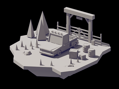 Low Poly Farm Truck 3d 3dmodeling b3d blender blender3d farm low poly lowpoly truck