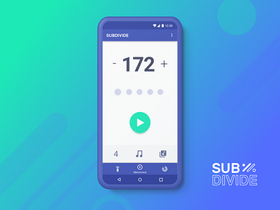 Subdivide Metronome UI android app metronome subdivide tap five ui