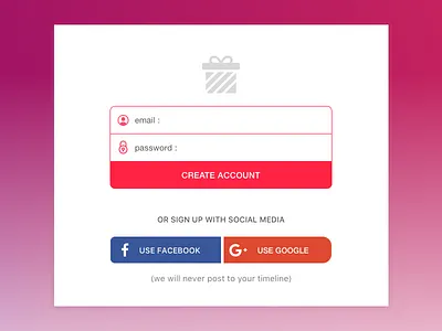 Daily UI Challenge, 001 daily ui dailyui form form design login onboarding sign up signup social ui