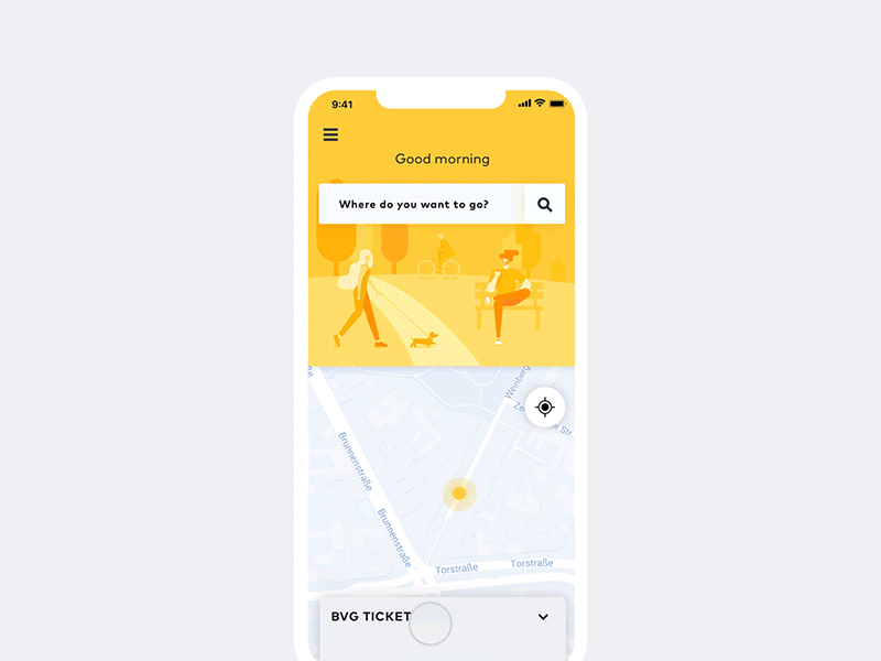 Transit App _BVG animation booking bus city interface ios ticket traffic transit travel ui ux