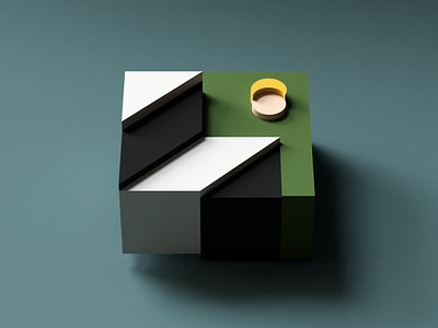 Moon & Stairs 3d blocks c4d cinema4d colors cube minimal render