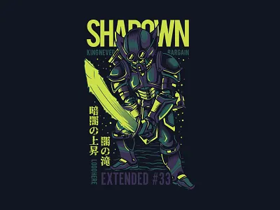 Shadown artwork character game japanese knight medieval player poster