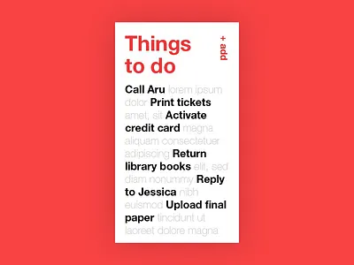 Daily UI #042: To do list. dailyui helvetica to do list