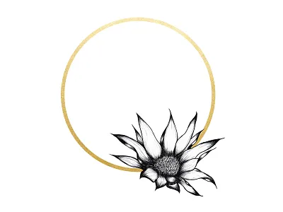 Flower Ring drawing fine art florals flower gold illustration sketch