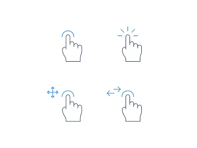 Gestures click gestures hand move swipe