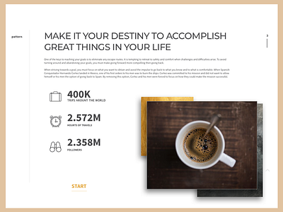 Make It Your Destiny To Accomplish Great Things In Your Life bar brown cafe coffee interface minimal restaurant retro travel ui