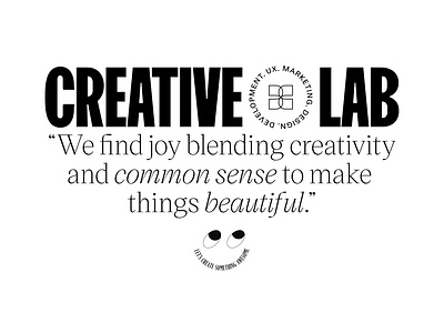 Creative Lab branding creative lead icons typography