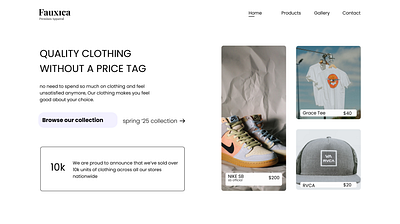 fauxica clothing web page branding figma ui ui designer ui illustrator webdesign webpage