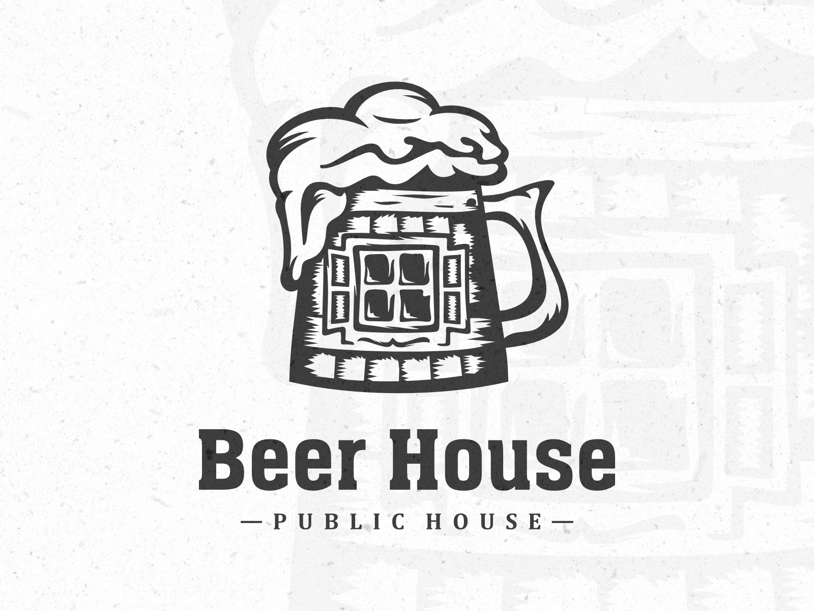 Beer House | Logo design beer design drink foam house logo mug pub window wooden