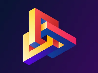 Fun with shapes 03 art geometric gradient illustration isometric shape vector