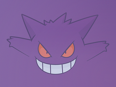 Gengar Illustration gastly gengar ghost haunter illustration pokemon pokemon go pokemon sun and moon simple