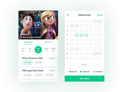 Movie App app booking cinema cloudy film ios movie select ticket ui ux