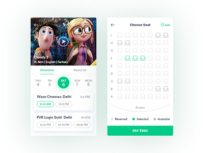 Movie App app booking cinema cloudy film ios movie select ticket ui ux