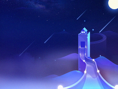 The Great Wall Night great wall illustration night ui