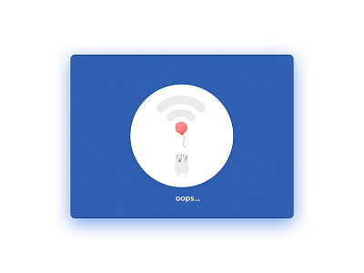 Oops card cute effyzhang icon illustration nosignal popup tip ui ux wifi window