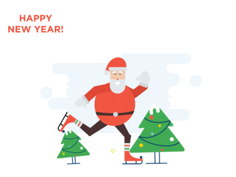 Happy New Year animation cartoon gif illustration motion santa vector