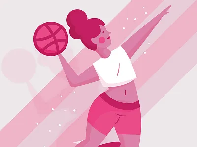 Dribble Invite basketball dribble graphic illustration invite pink sparkly sports women