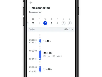 Worklog calendar deliver delivery ios mobile ongoing packages stuart timeline track ui