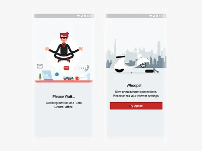 Illustrations !!! android flat tire illustration internet mobile app office scooter