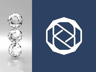 Kim Khang - Logo branding gem identity k letters logo mark production ratio simple