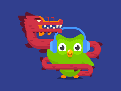 Culture Shock dragon duolingo illustration learning owl sean dockery