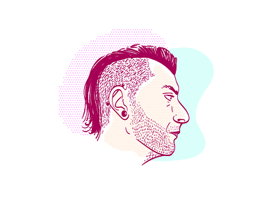 Self Portrait 2018 creative brain time face illustrator me self portrait side profile vector wacom