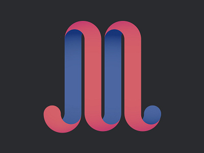M - 36 Days of Type gradient lettering m typography