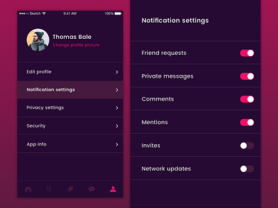 Daily UI Challenge #007 | Settings 007 challenge dailyui mobile notification settings