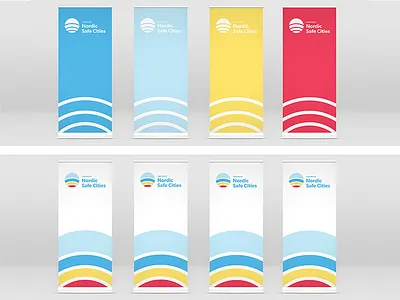 Nordic Safe Cities, Roll ups branding conference layout roll ups